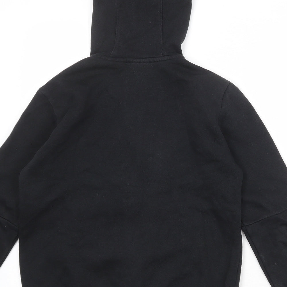 adidas Boys Black Cotton Full Zip Hoodie Size 9-10 Years Zip