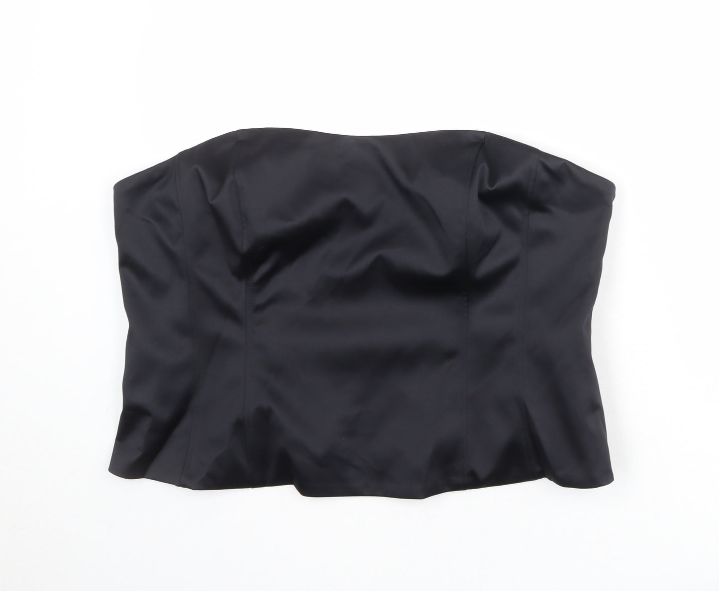 Marks and Spencer Womens Black Polyester Cropped Blouse Size 22 Square Neck - Strapless Corset Style