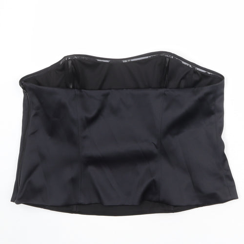 Marks and Spencer Womens Black Polyester Cropped Blouse Size 22 Square Neck - Strapless Corset Style