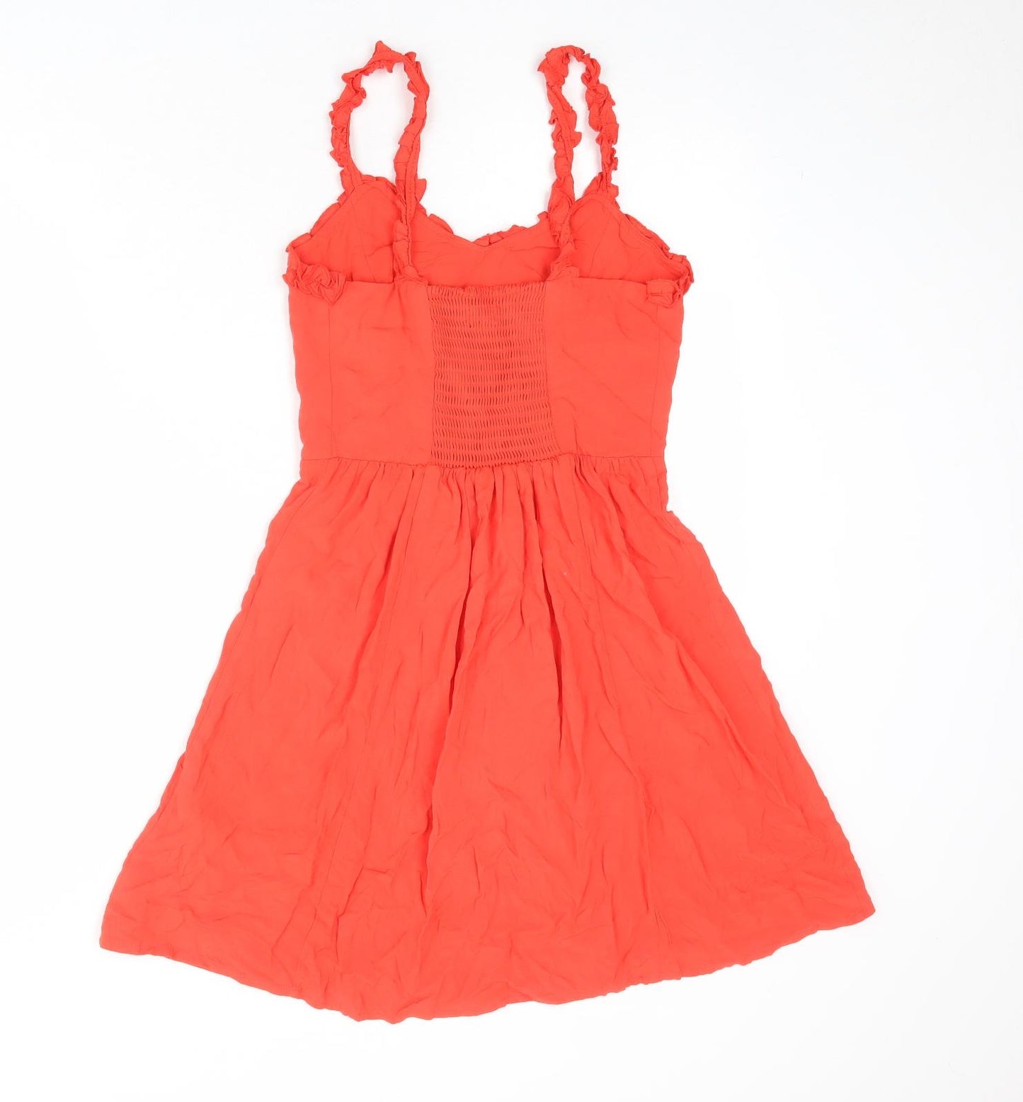 New Look Womens Red Viscose Slip Dress Size 8 V-Neck Pullover