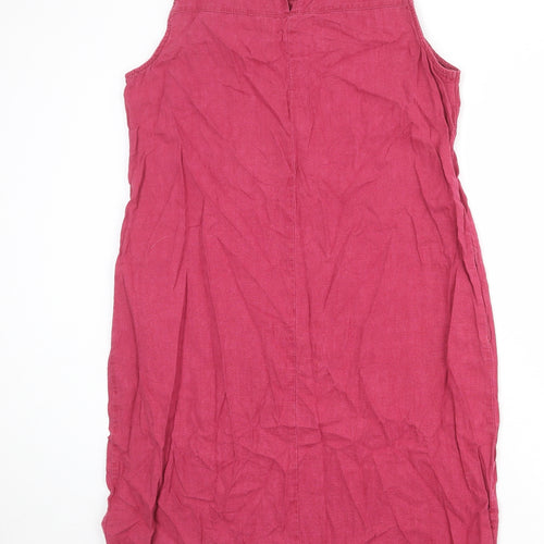 NEXT Womens Pink Linen A-Line Size 16 Round Neck Button