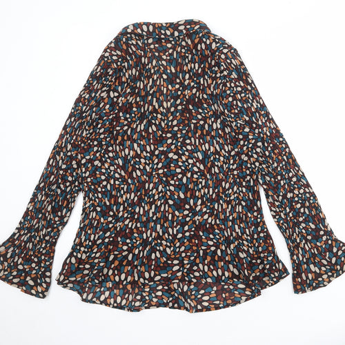 Marks and Spencer Womens Multicoloured Geometric Polyester Basic Blouse Size 20 V-Neck