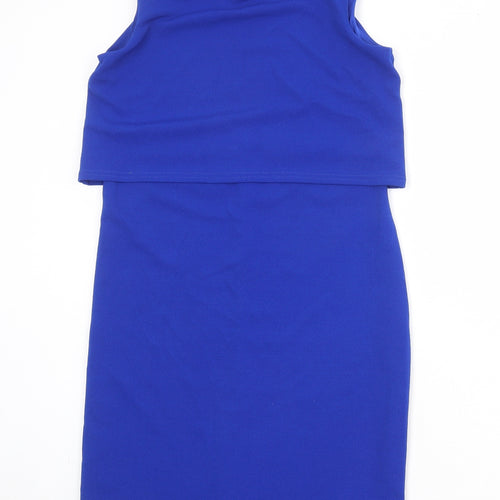 Kate Thomas Womens Blue Polyester A-Line Size 8 Round Neck Pullover
