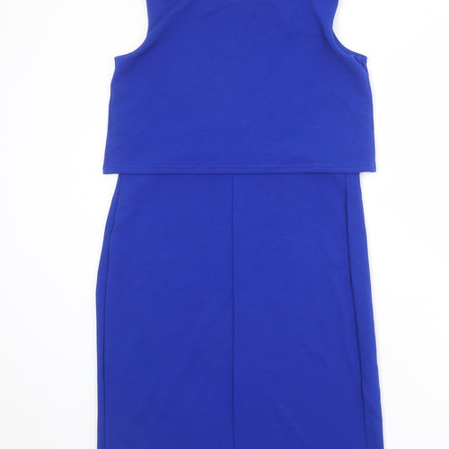 Kate Thomas Womens Blue Polyester A-Line Size 8 Round Neck Pullover