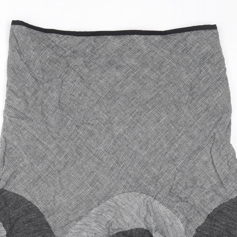 Per Una Womens Grey Cotton Swing Skirt Size 16 Zip