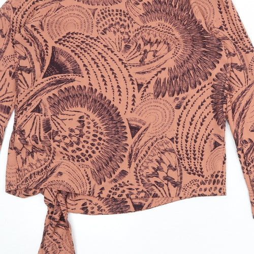 NEXT Womens Pink Geometric Polyester Basic Blouse Size 10 Round Neck