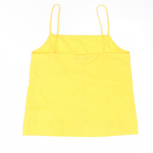 Topshop Womens Yellow Polyester Basic Tank Size 6 Square Neck