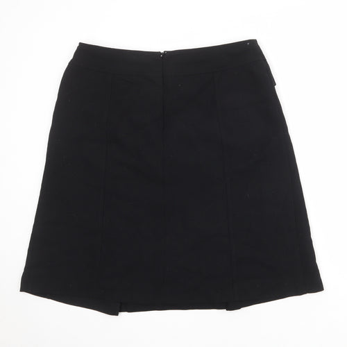 Autograph Womens Black Polyester Swing Skirt Size 16 Zip