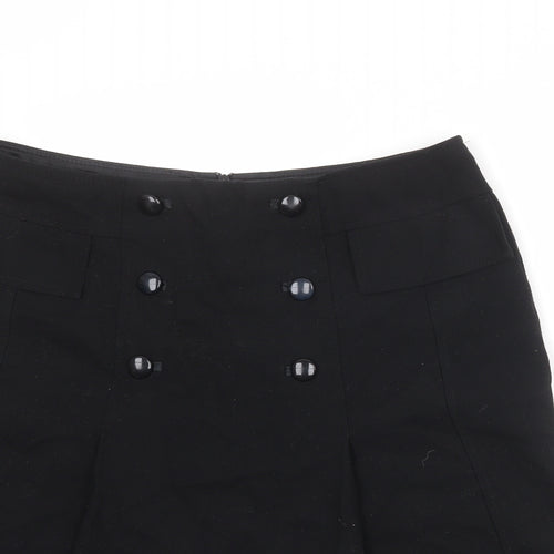 Autograph Womens Black Polyester Swing Skirt Size 16 Zip