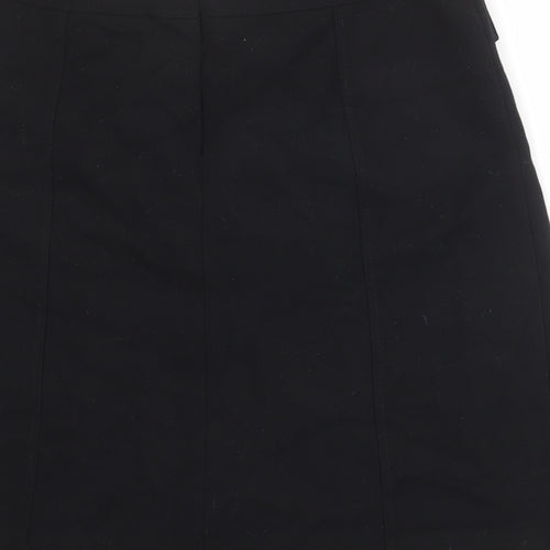 Autograph Womens Black Polyester Swing Skirt Size 16 Zip