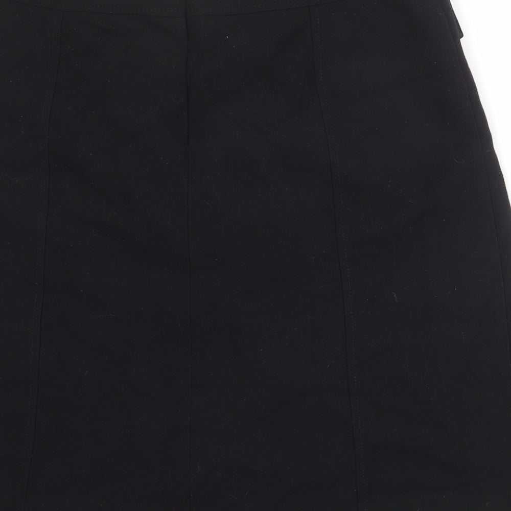 Autograph Womens Black Polyester Swing Skirt Size 16 Zip