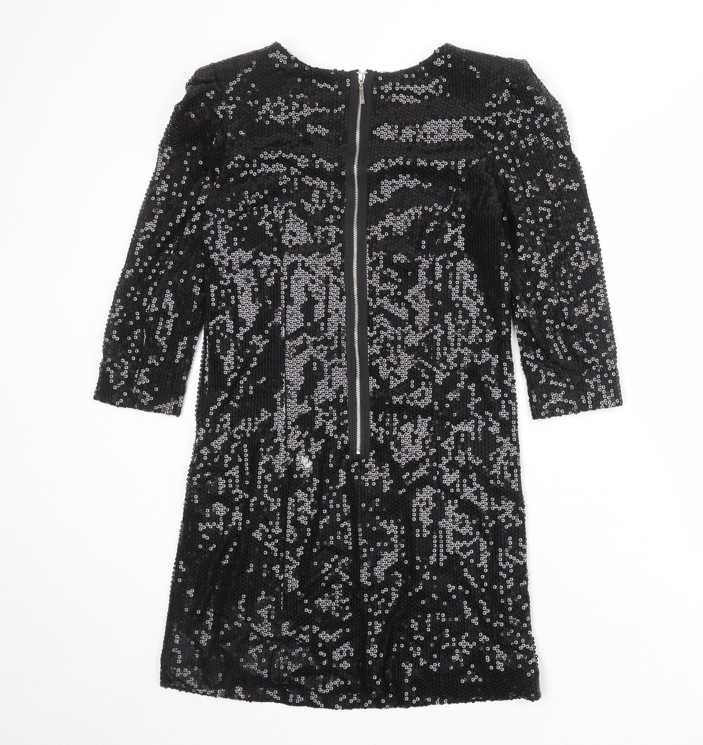 Influence Womens Black Polyester A-Line Size 12 Round Neck Zip