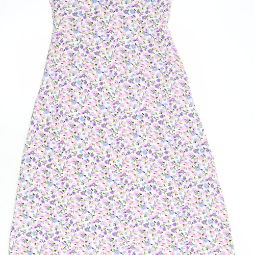 Wednesday's Girl Womens Multicoloured Floral Polyester Maxi Size XS V-Neck Zip