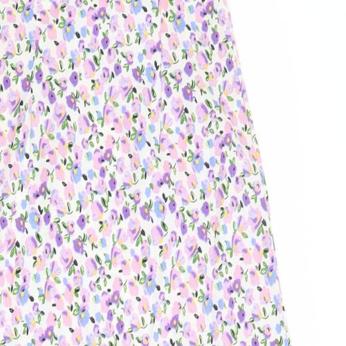 Wednesday's Girl Womens Multicoloured Floral Polyester Maxi Size XS V-Neck Zip