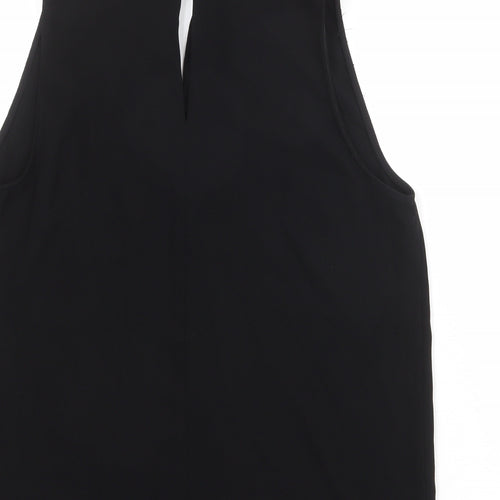River Island Womens Black Polyester Basic Tank Size 12 Mock Neck