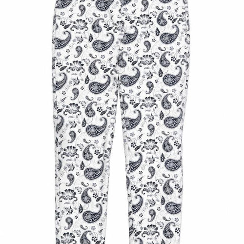 Mango Womens Ivory Paisley Polyester Trousers Size 8 Regular Zip