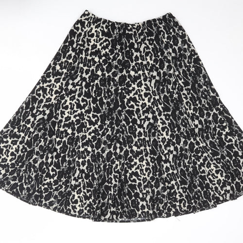 Oscar B Womens Multicoloured Animal Print Polyester Swing Skirt Size 18 - Leopard pattern