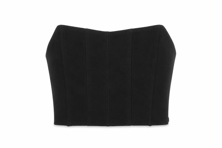 Nasty Gal Girls Black Polyester Cropped Tank Size S Sweetheart Zip