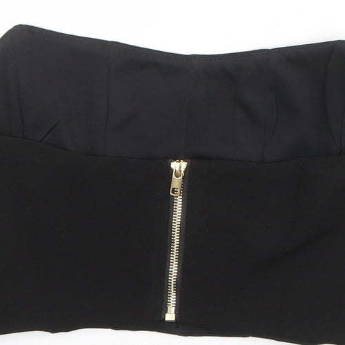 Nasty Gal Girls Black Polyester Cropped Tank Size S Sweetheart Zip