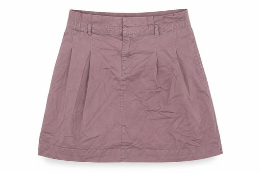 Front view of Zara women’s purple cotton tulip skirt, size L, zip