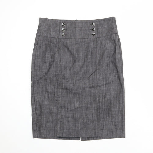 Principles Girls Grey Cotton Straight & Pencil Skirt Size 12 Years Regular Zip