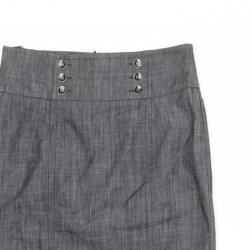 Principles Girls Grey Cotton Straight & Pencil Skirt Size 12 Years Regular Zip