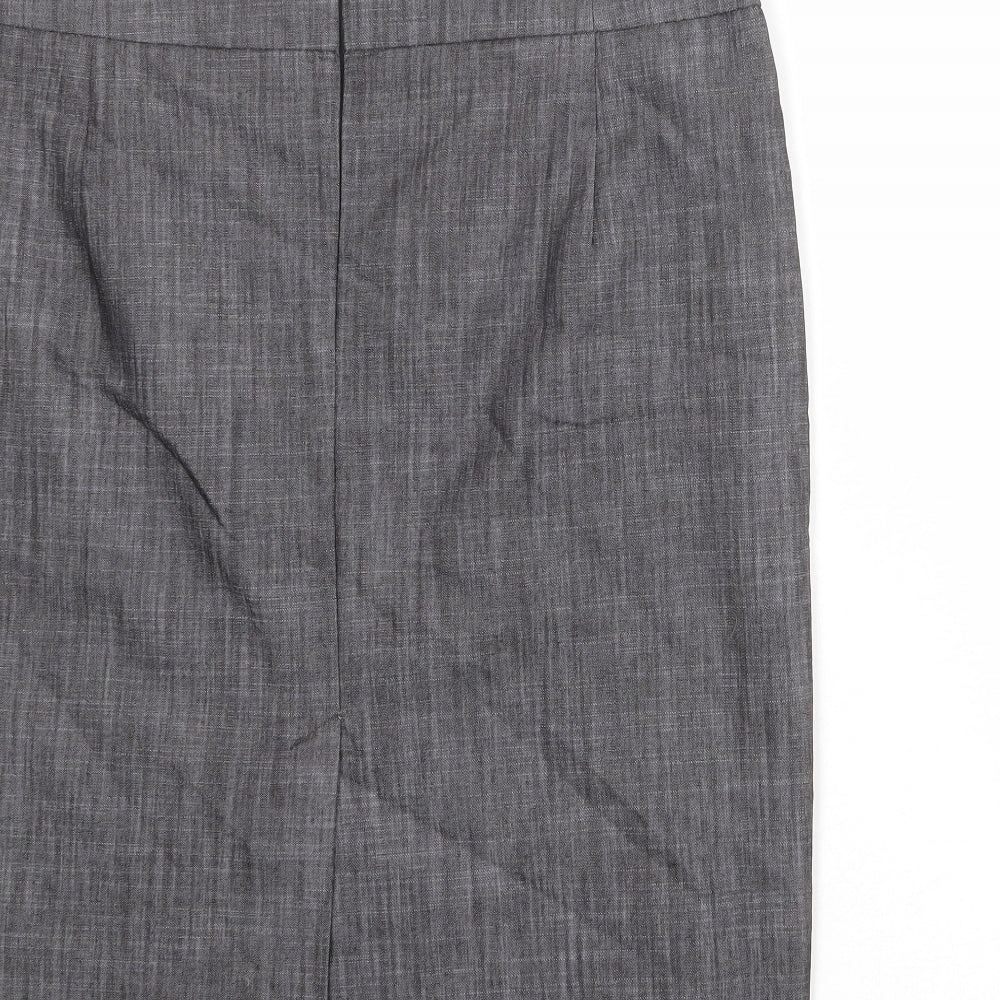 Principles Girls Grey Cotton Straight & Pencil Skirt Size 12 Years Regular Zip