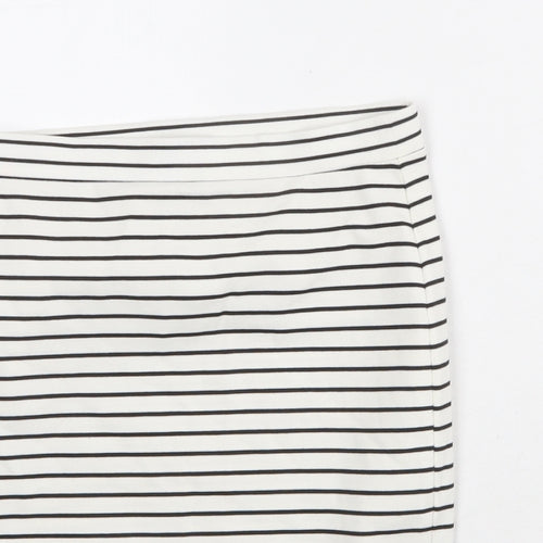 Miss Selfridge Womens White Striped Polyester Bandage Skirt Size 12