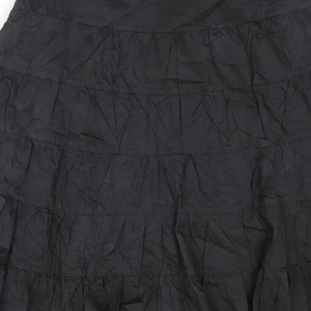 Monsoon Womens Black Silk Peasant Skirt Size 12 Zip