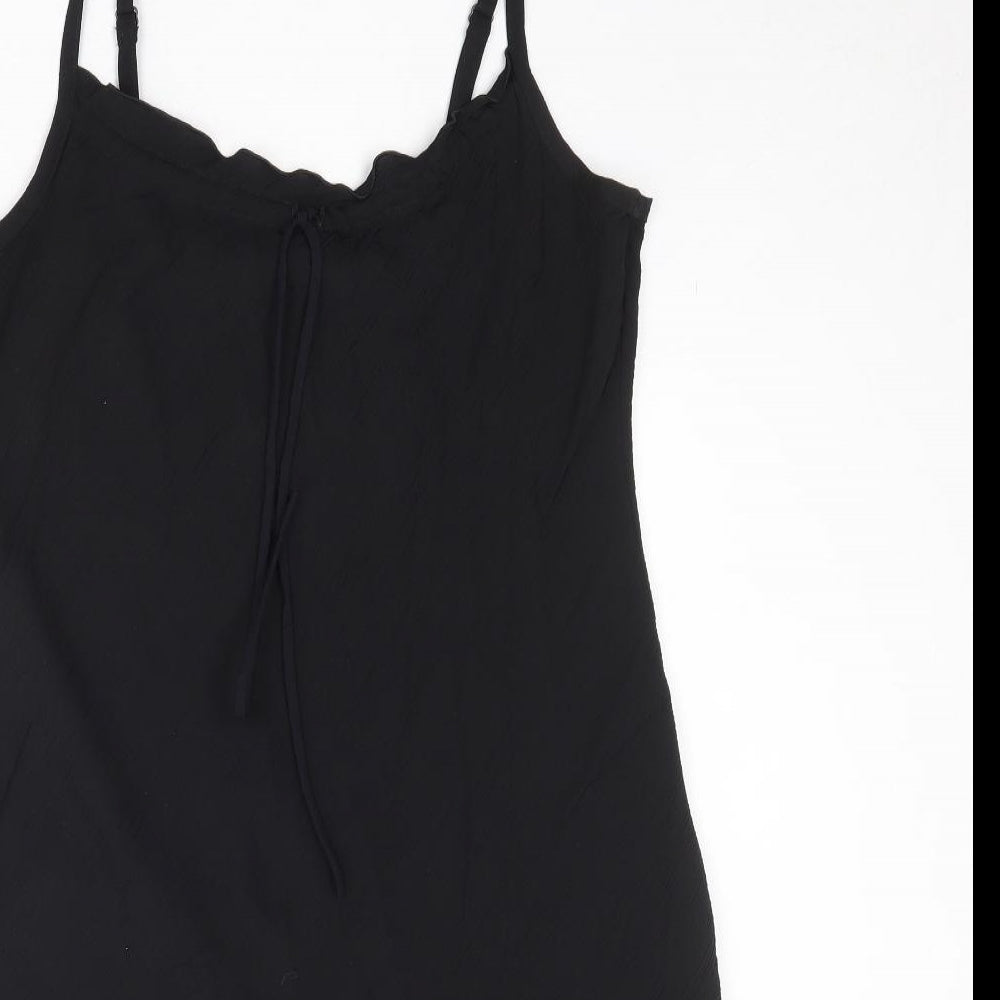 Being Casual Womens Black Viscose Slip Dress Size 18 V-Neck Pullover