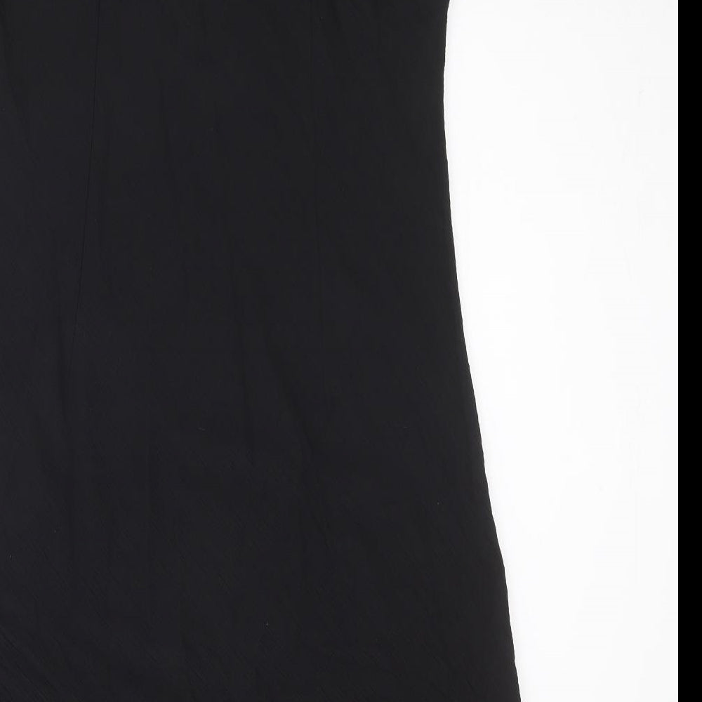 Being Casual Womens Black Viscose Slip Dress Size 18 V-Neck Pullover
