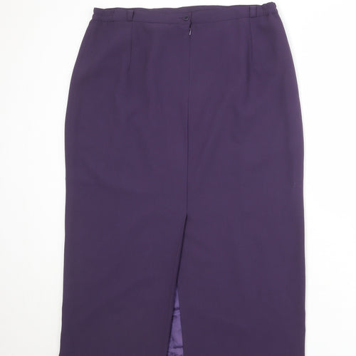 Lucinda Grey Womens Purple Polyester A-Line Skirt Size 20 Zip