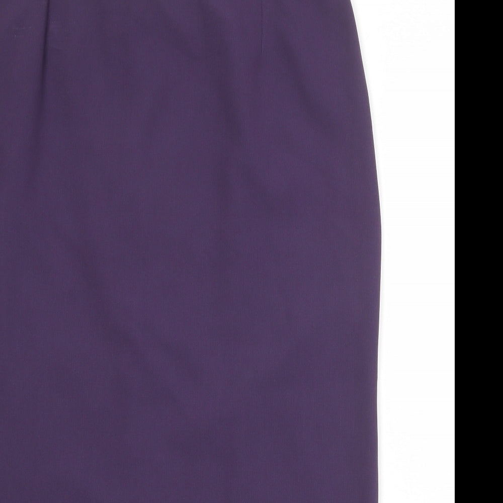 Lucinda Grey Womens Purple Polyester A-Line Skirt Size 20 Zip
