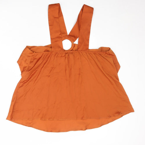 NEXT Womens Orange Polyester Camisole Tank Size 20 V-Neck - Ring Detail