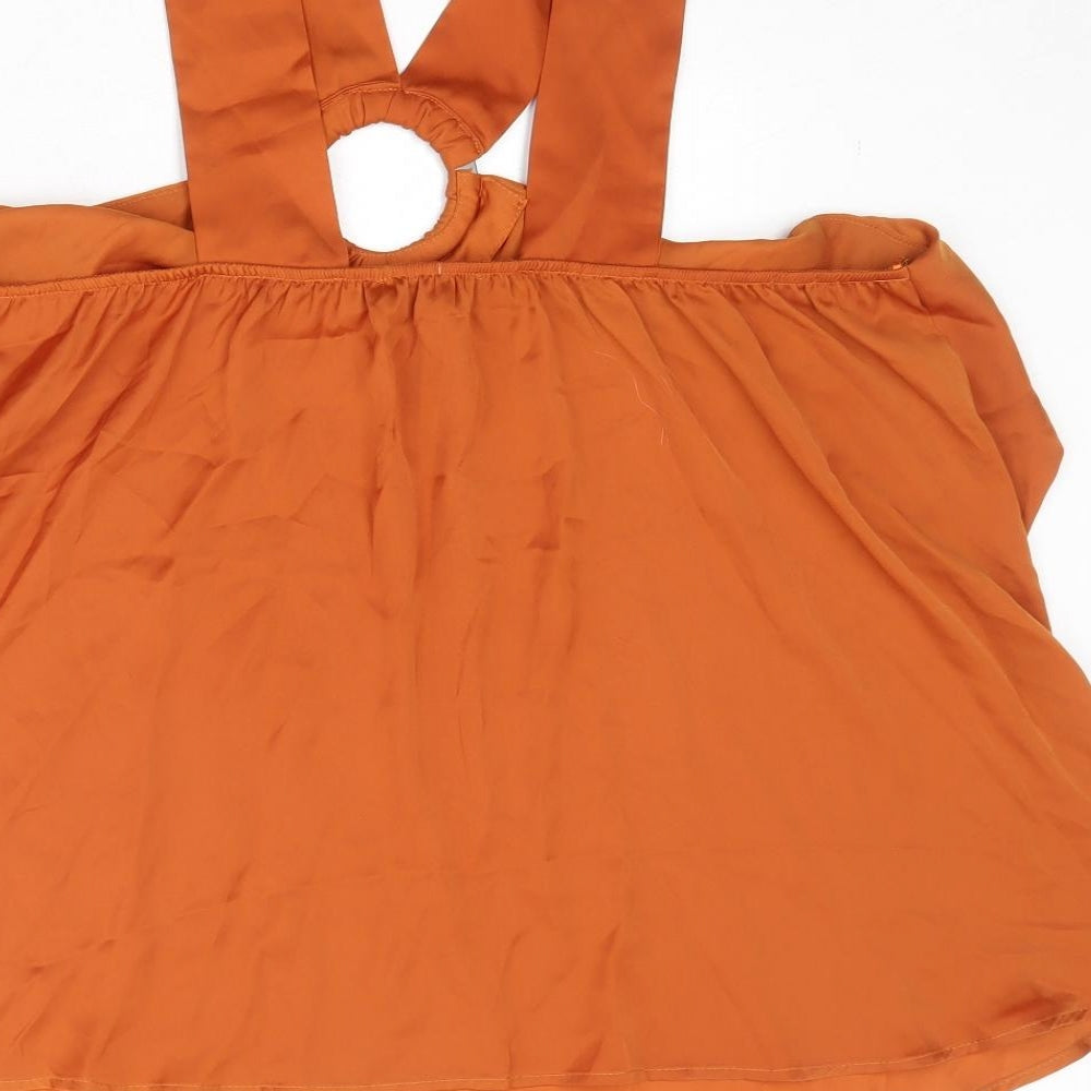 NEXT Womens Orange Polyester Camisole Tank Size 20 V-Neck - Ring Detail