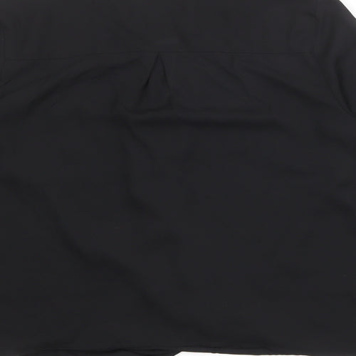 Topshop Womens Black Polyester Basic Blouse Size 10 V-Neck