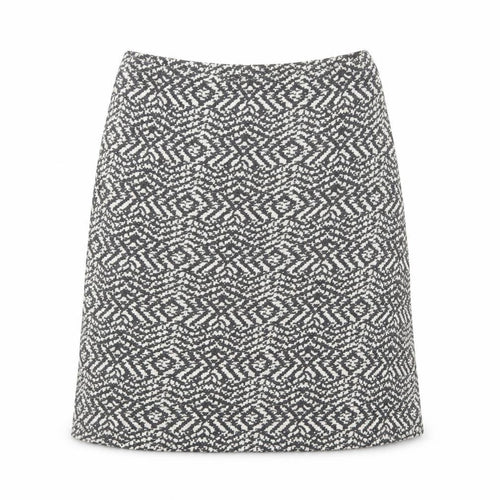 Adini Womens Grey Geometric Cotton A-Line Skirt Size M