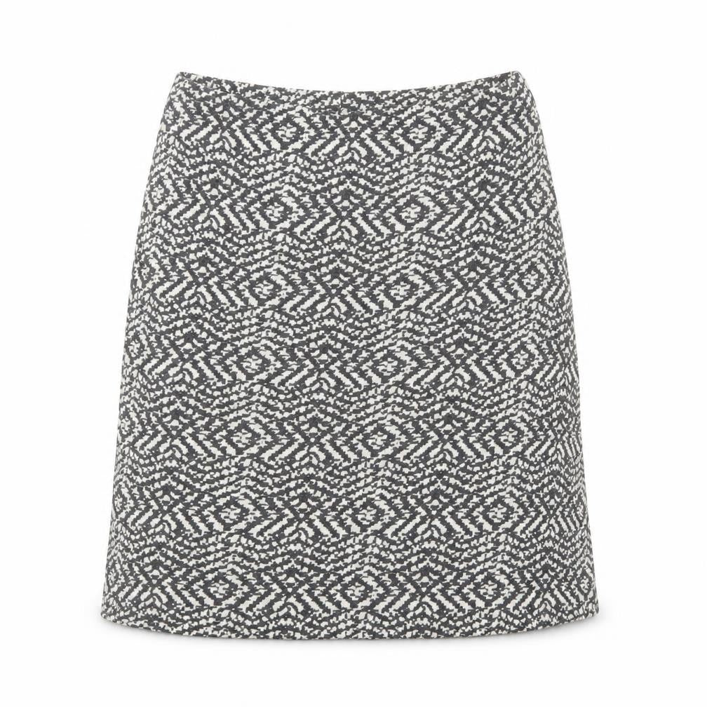 Adini Womens Grey Geometric Cotton A-Line Skirt Size M