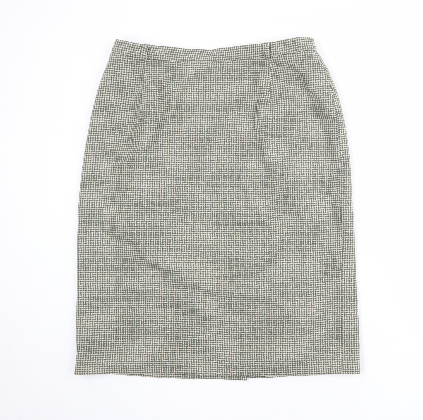 Eastex Womens Beige Geometric Wool A-Line Skirt Size 16 Zip