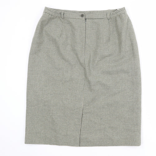 Eastex Womens Beige Geometric Wool A-Line Skirt Size 16 Zip