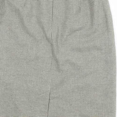 Eastex Womens Beige Geometric Wool A-Line Skirt Size 16 Zip
