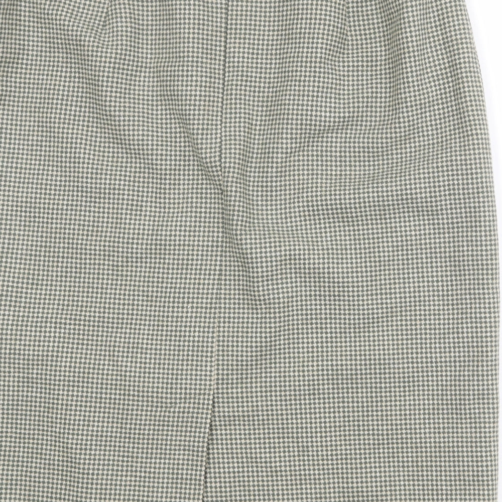 Eastex Womens Beige Geometric Wool A-Line Skirt Size 16 Zip