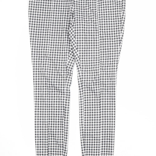 Faded Glory Womens Black Check Viscose Trousers Size S Regular