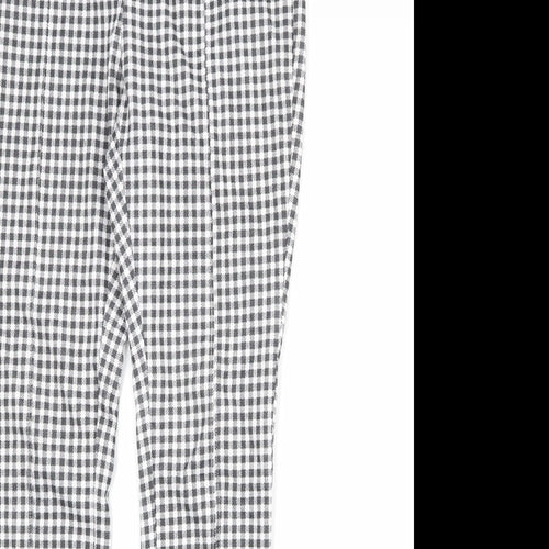 Faded Glory Womens Black Check Viscose Trousers Size S Regular