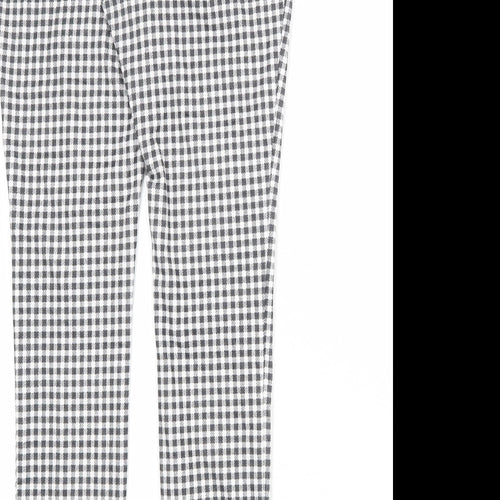 Faded Glory Womens Black Check Viscose Trousers Size S Regular