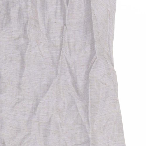 Laura Ashley Womens Grey Linen Shift Size 10 Boat Neck Zip