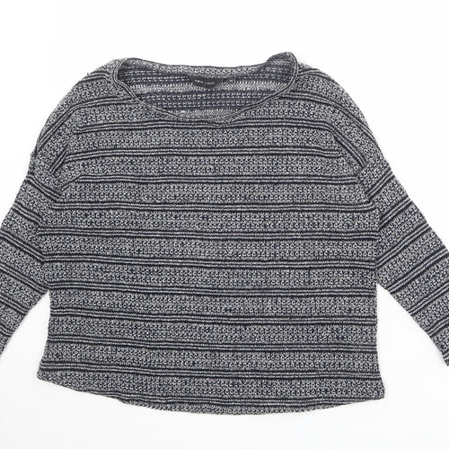 New Look Womens Multicoloured Round Neck Striped Polyester Pullover Jumper Size 10