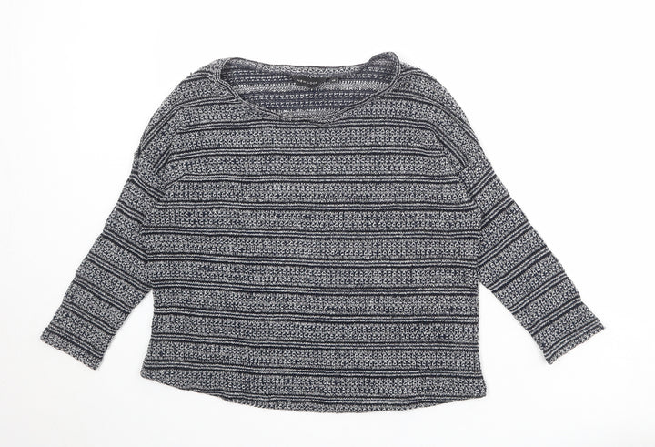 New Look Womens Multicoloured Round Neck Striped Polyester Pullover Jumper Size 10