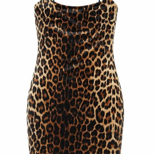 Nasty Gal Womens Brown Animal Print Polyester Bodycon Size 6 Round Neck Pullover - Leopard pattern
