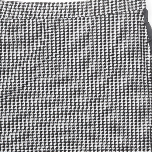 FACTORIE Womens Black Geometric Polyester A-Line Skirt Size M - Houndstooth pattern